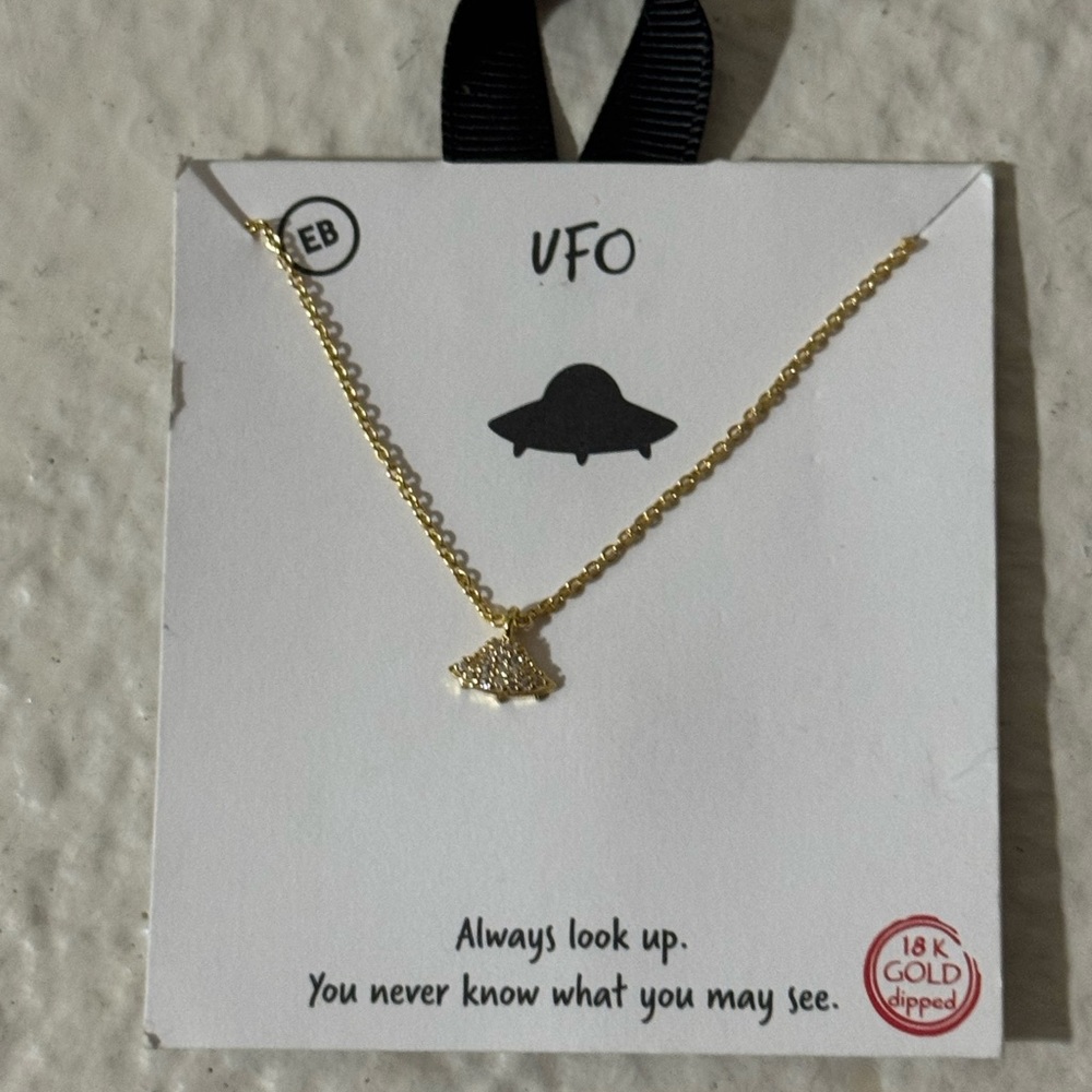 Gold UFO Pendant Necklace